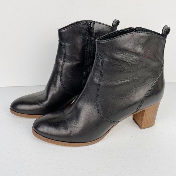 J. Crew Shoes - J. CREW Aggie Black Leather Ankle Boot 10